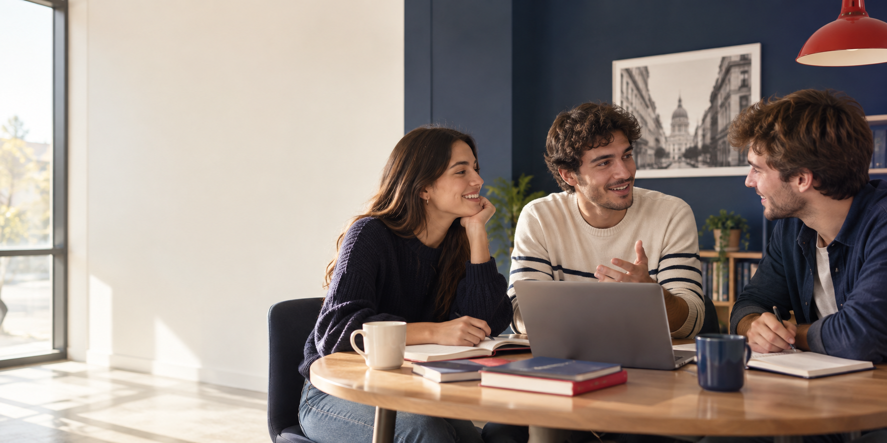 Alumnos aprendiendo inglés en una modalidad flexible